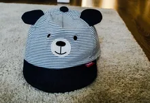 Gorro para bebé de oso de dibujos animados, gorra de béisbol algodón rayado ajustable para primavera y verano, Linda gorra de béisbol, sombrero para el sol para niños, gorros de bebé niño niña con orejas