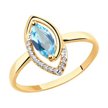 

Sokolov ring in Gold with Topaz and cubic zirconia, fashion jewelry, gold, 585, women's male