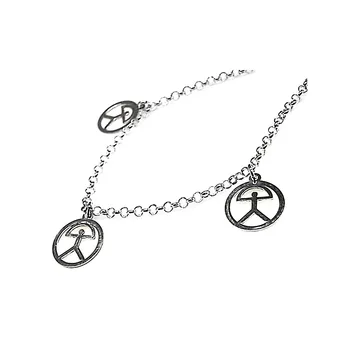 

Bracelet 925 Sterling silver m Indalos fence rolo chain 18cm. [AB1087]