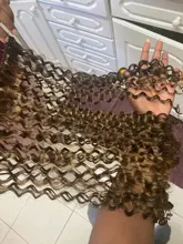 BOL Ombre pelo sintético mechones rizado resistente al calor extensiones de cabello marrón oscuro raíces 24 26 28 300g 9 unids/lote