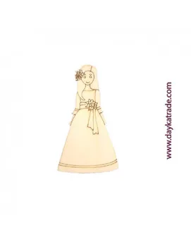 

SILHOUETTE GIRL COMMUNION WOOD FLOWER 20 CM DAYKA