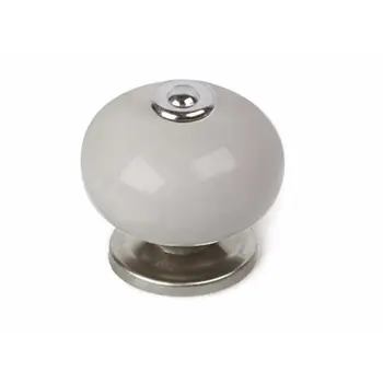 

FURNITURE KNOB 35X39MM PORCELAIN/STEEL GR REI