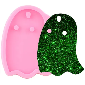 

Shiny Halloween Ghost Silicone Molds Keychain Pendant Polymer Clay DIY Key Ring Epoxy Resin Moulds