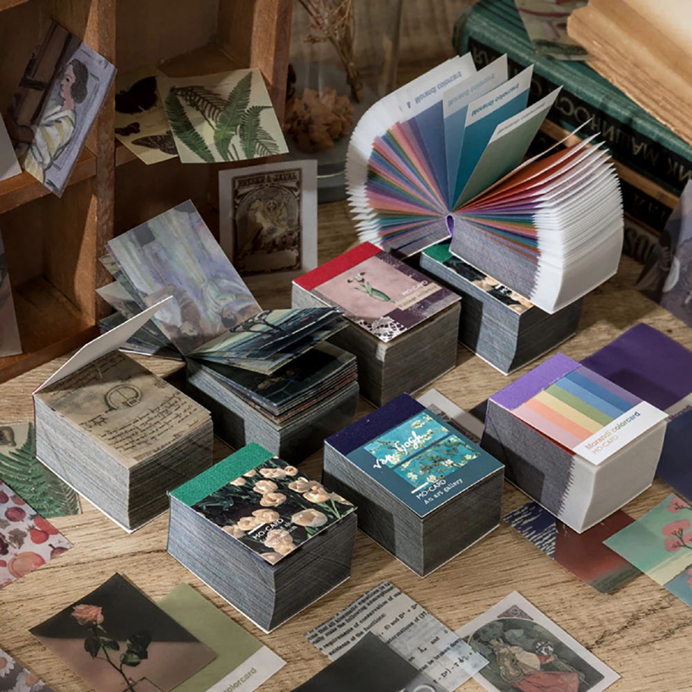 366 Uds de Van Gogh color multi-estilo planta noticias Tarjeta de papel kraft Diario bala DIY scrapbook mantequilla papel de material retro LOMO