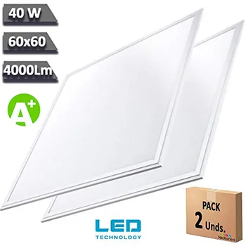 

Pack 2x LED Panel 60x60 cm 40W, 2 PCs false Slim LED ceiling lamp, 4200 real lumens, white frame, low consumption