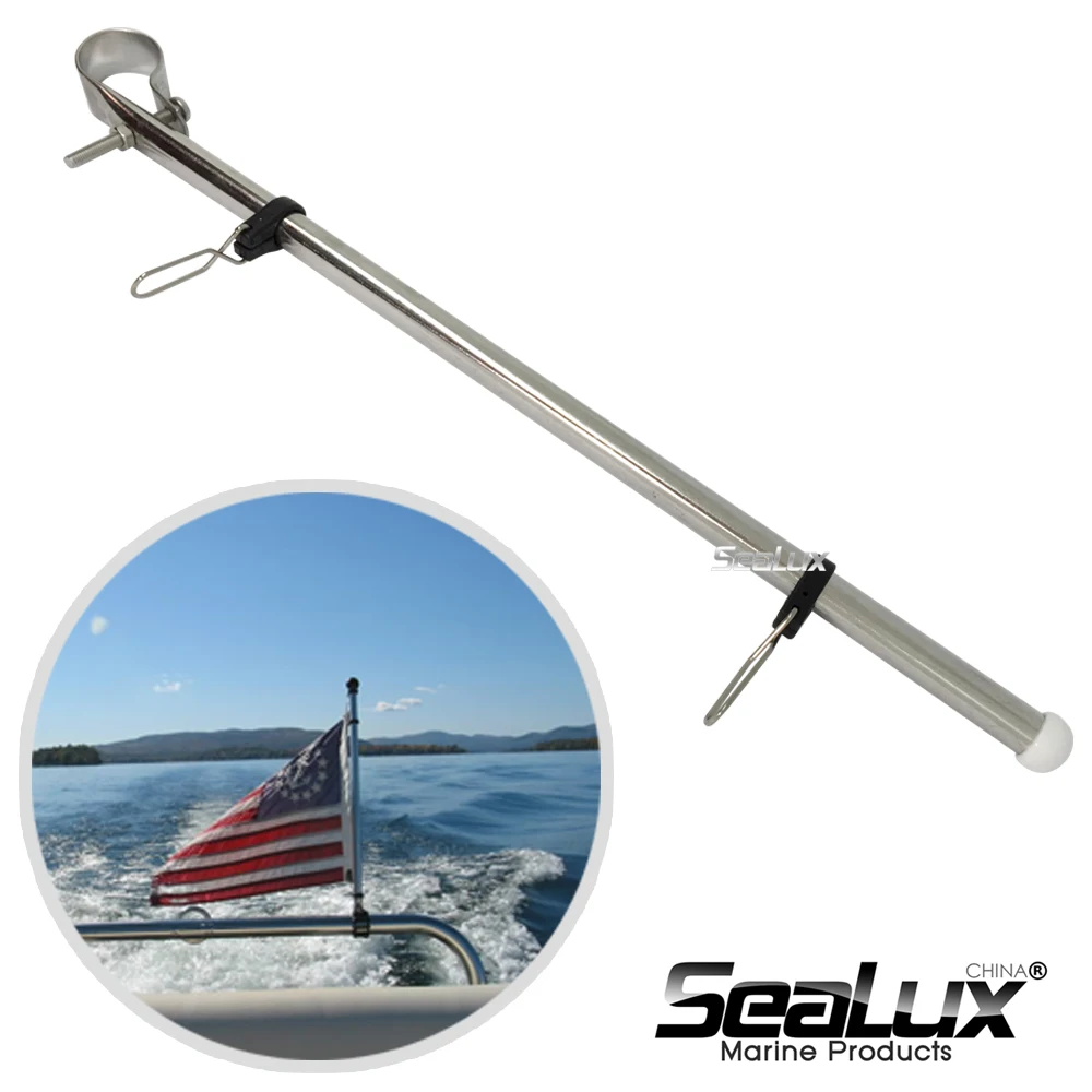 

Sealux Removable Flag Pole Marine Grade 304 Stainless Steel Flag Staff for Boat Yacht Camper RV