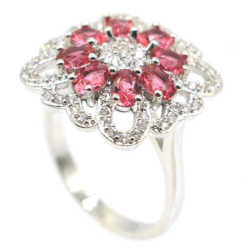 18x18mm SheCrown квадратной формы создан розовый Raspberry Rhodolite гранат CZ подарок для дам