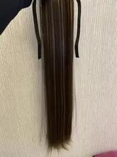 JINKAILI-Peluca de cabello sintético superlarga y Lisa, extensiones de cabello con coleta ondulada resistente al calor