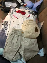 Trajes de algodón para bebés recién nacidos, mono con estampado y pantalones cortos, con cinturón, para fiesta de cumpleaños