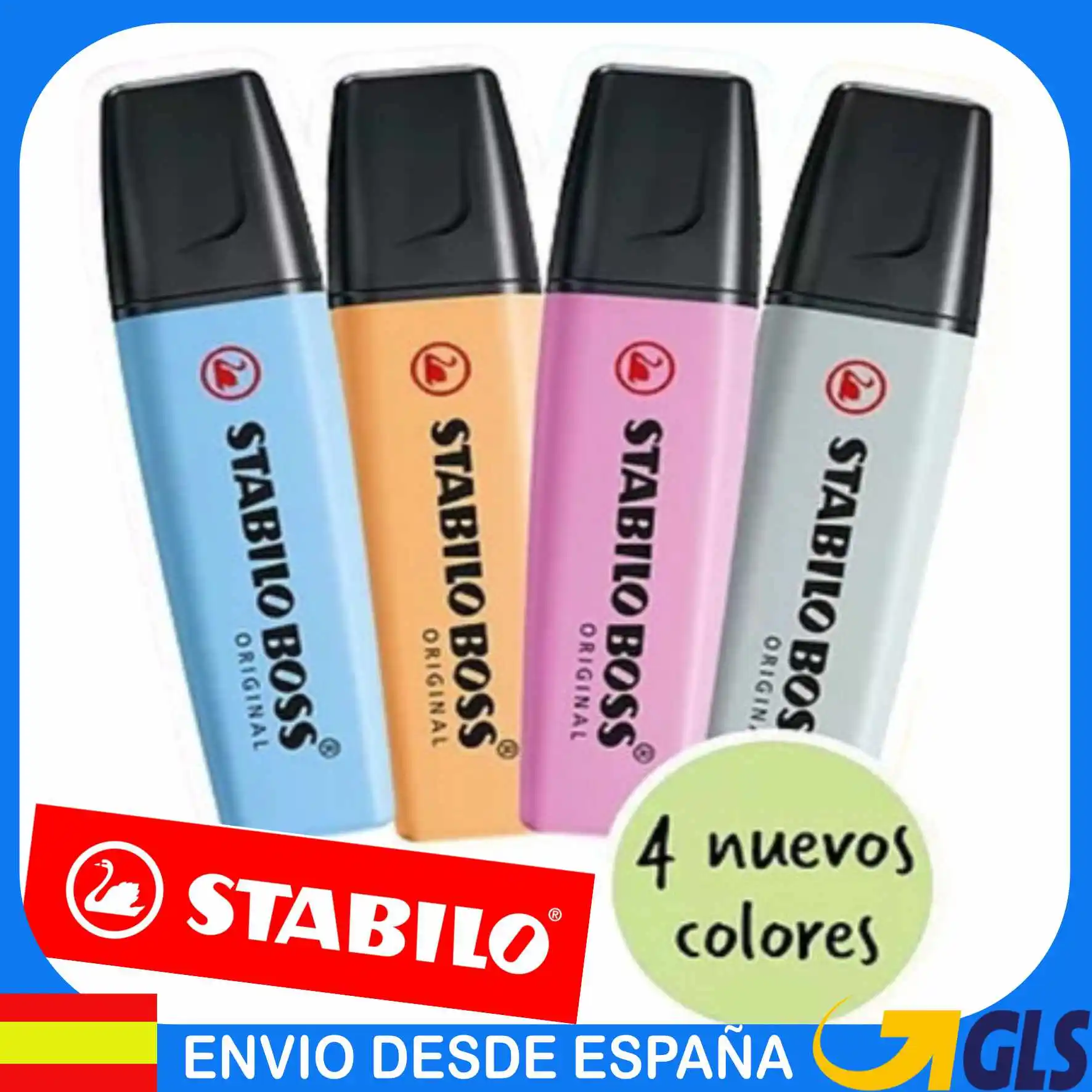 Pack 15 fluorescentes Stabilo Boss + Soporte