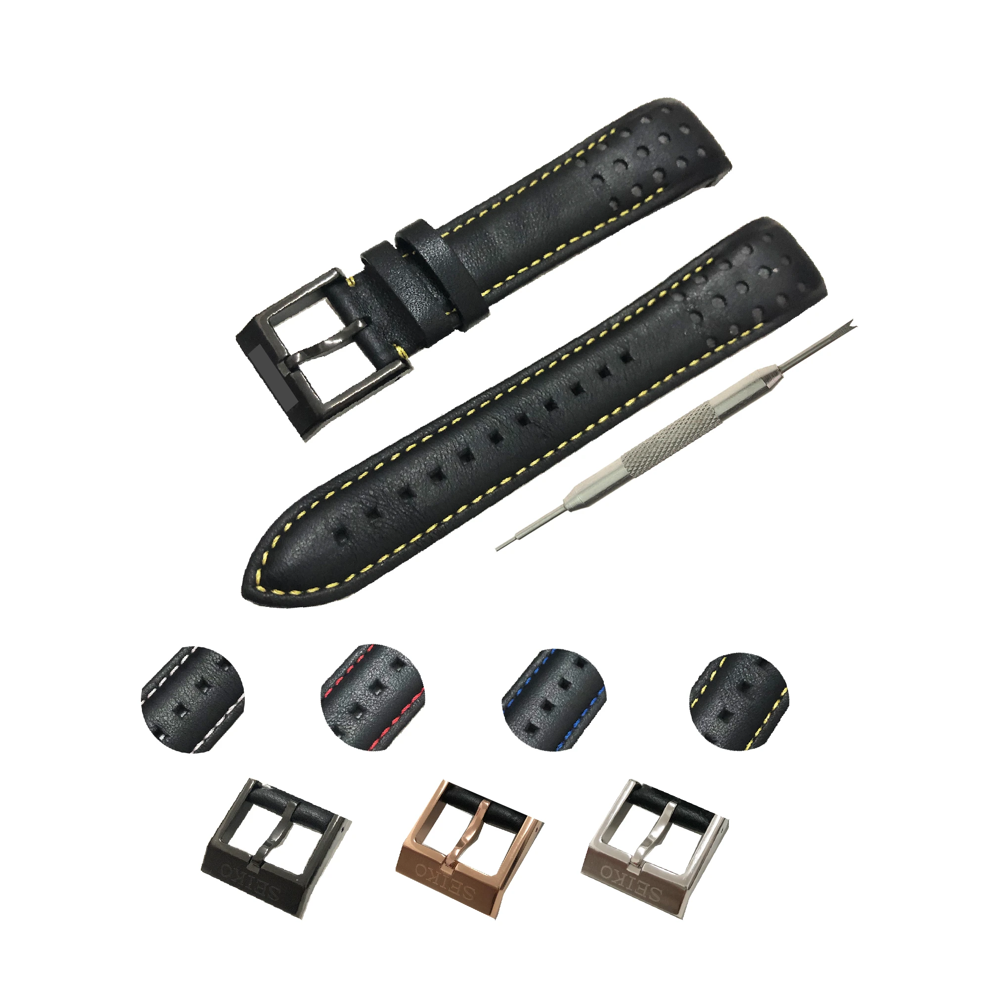 Ahk Straps 21mm Fits For Seiko Sportura Chronograph And Kinetic Genuine Leather  Watch Band W/ Tool - Watchbands - AliExpress