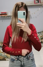 Bodysuit de manga larga de moda de mujer Bodysuit de estiramiento con botón sólido Delgado Casual para damas ropa de otoño