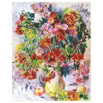 

AB-490 set for embroidery with beads 'abris art' 'хризантемы', 31*38 cm