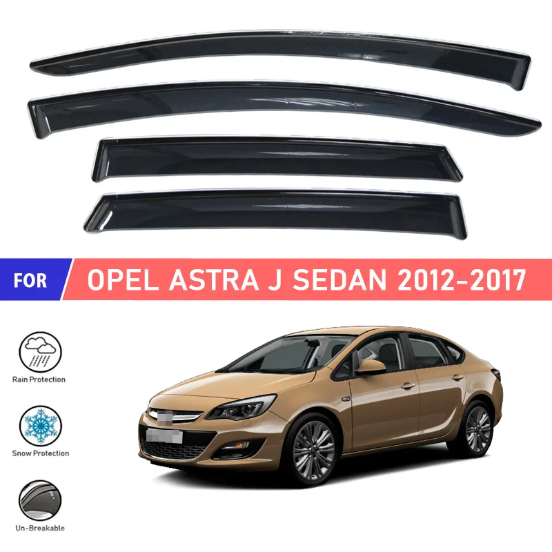 Window deflectors for Opel Astra J Sedan 2012- car window deflector wind guard vent sun rain visor cover styling | Автомобили и