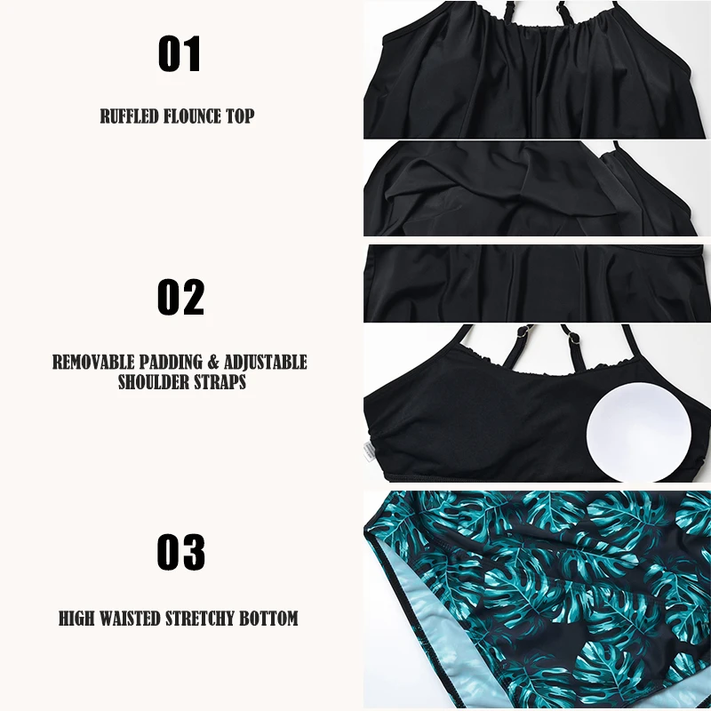 Maternity Tankini Swimsuit Bikini Set Summer Ruffle Tops High Waist Shorts Pregnancy Women Swimwear Bathing Suits