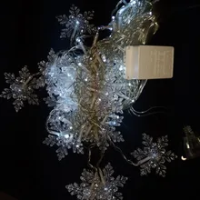 Led-String-Lights Christmas-Snowflakes Holiday Party Waterproof Connectable Wave