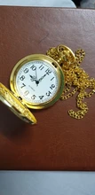 Reloj de bolsillo dorado para hombre y mujer, cadena colgante de regalo para el abuelo, regalo de cumpleaños