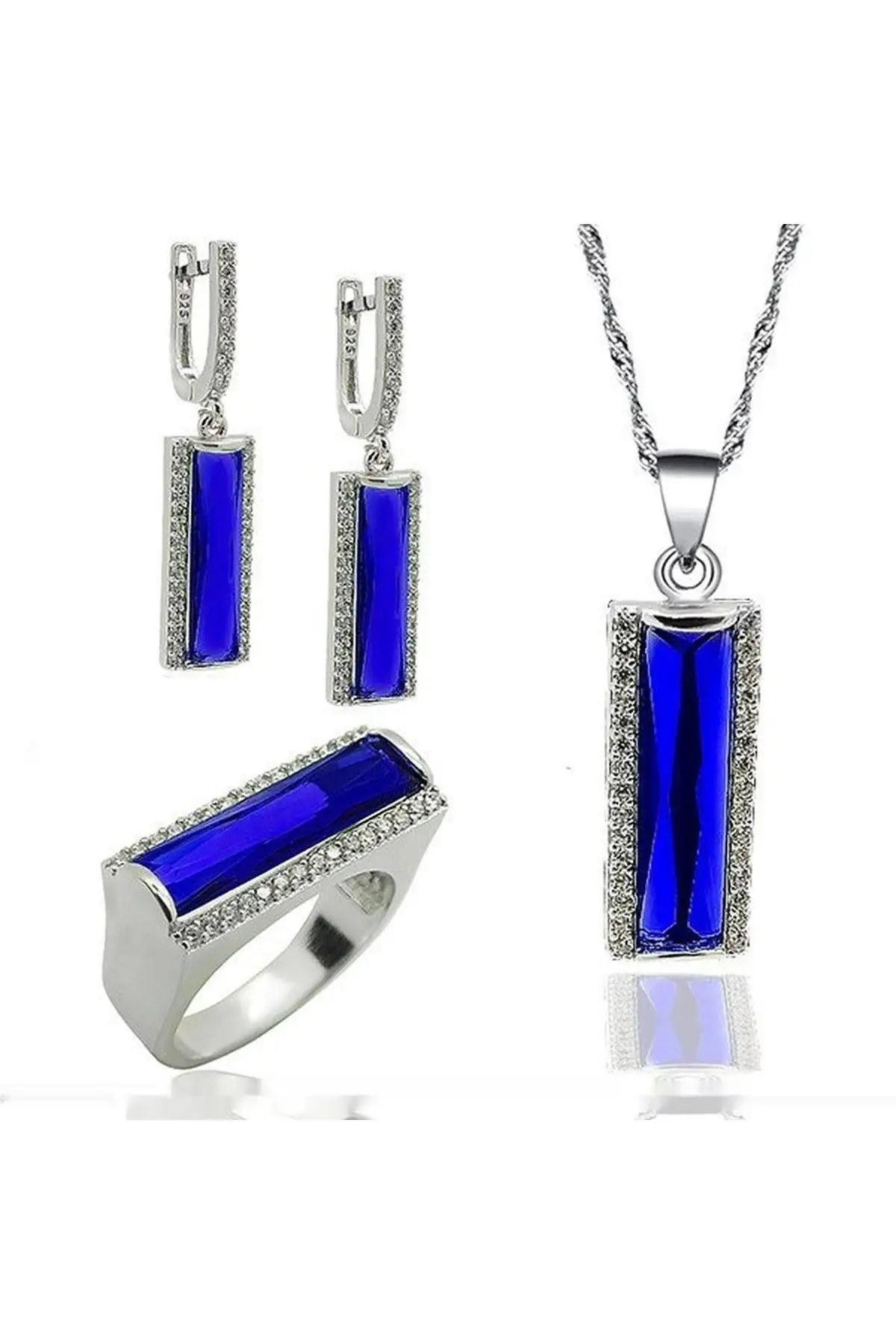 

Sterling silver Sapphire Stone Triple Set