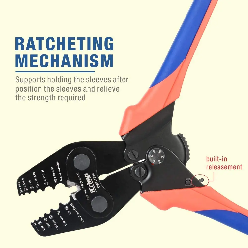 US $39.99 Iwiss Cwr1328 Wire Rope Crimping Tool With Cutting Function For Cable Railing Hand Swaging13218Inch Aluminum Oval Sleeves