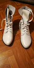 Square Heel Short-Boots Lace-Up Women Genuine-Leather Fashion Ladies Black Cow DRKANOL