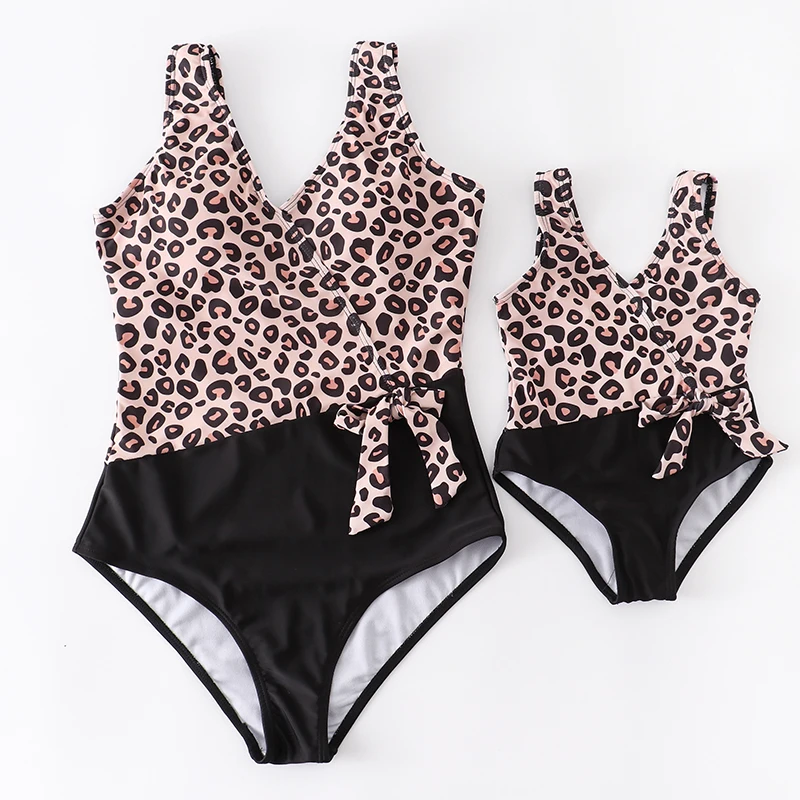 Girlymax Summer Baby Girls Children Clothes Mommy & Me Stripe Floral Leopard Swimsuit Bikini Boutique Set Kids Clothing son and daughter matching outfits