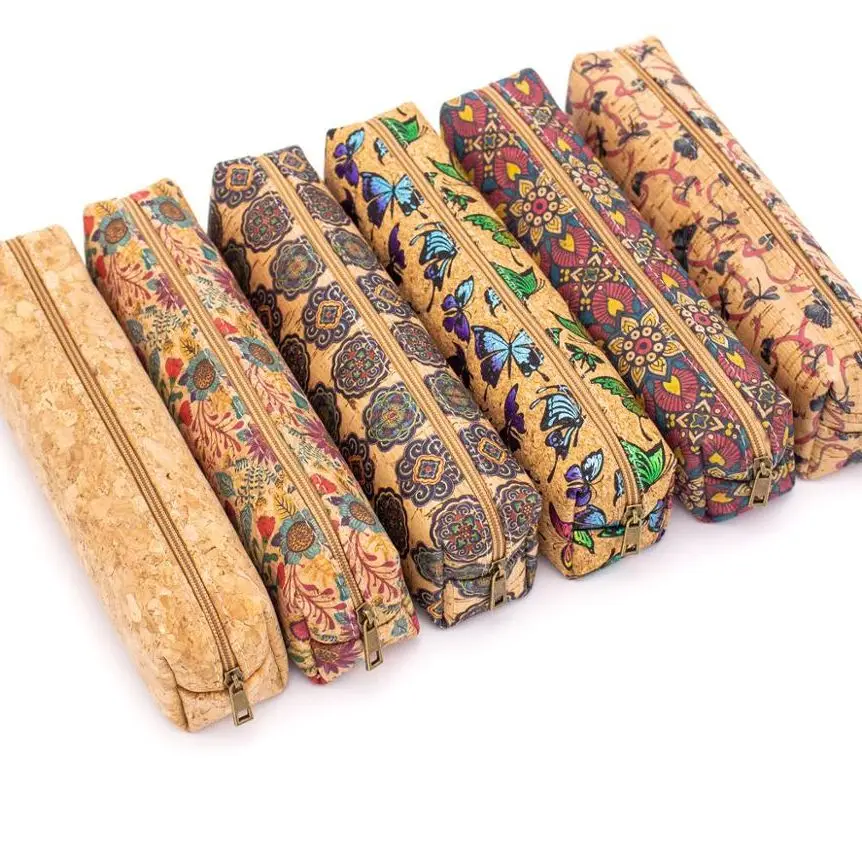 Большой пенал из натуральной пробки для карандашей-801 | Багаж и сумки