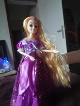 Muñecas de princesa Rapunzel para niños, conjunto para niñas, cuerpo móvil, belleza, largo y grueso pelo rubio, 30CM