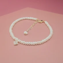 Пресноводный жемчужный браслет "Четырехлистный Клевер"