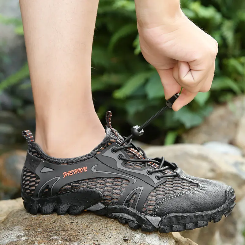 

2019 Winter Mesh Men's Sports Shoes Non-slip Waterproof Hiking Outdoor Lightweight All Matching Breathable Mesh Shoes Size 38-46