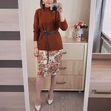 Sweater Pullovers Mock-Neck Beige Purple Winter Green 8-Colors High-Quality Women C-232