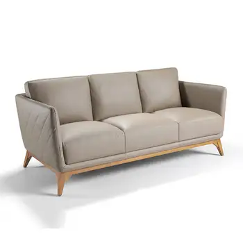 

Sofa 3 seater leather upholstered with legs in walnut wood, italian design sofa upholstered in leather, 6011 Angel Cerdá S.L