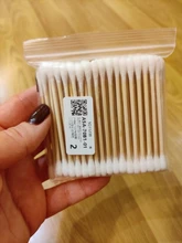 100 unids/bolsa de doble cabeza desechable de algodón de maquillaje hisopo de algodón suave brotes médicos palos de madera nariz y orejas Herramientas de limpieza Cotonete