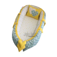 Jaju коробка для младца Yeşil ve Sarı Yıldızlı комбин Lüx Ortopedik Детские Гнездо