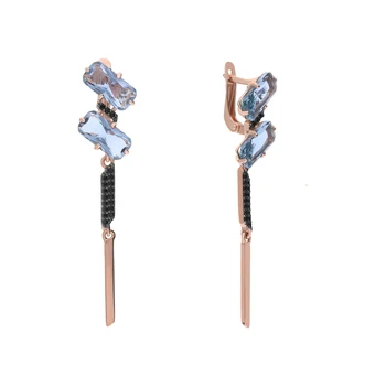 

Silver earrings with tourmaline and nanocrystal sunlight sample 925 test