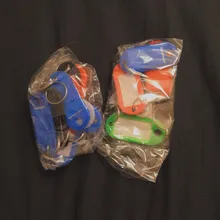 10 unids/bolsa de plástico tarjeta de muestra etiqueta de equipaje Hotel clasificación de número de la tarjeta, llavero