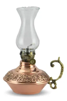 

SONAYCOPPER Turkish Handmade Small Decorative Gas Lamp, Cottage Lamp, Bedside Light, Oil Lamp, desk Light, copper Gas Lamp