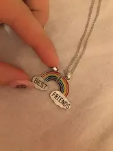 2 unids/set mejor amigo collar encanto señora Corazón Arco Iris grabar mejor amigo para siempre COLLAR COLGANTE amistad mejores amigos regalo de la joyería