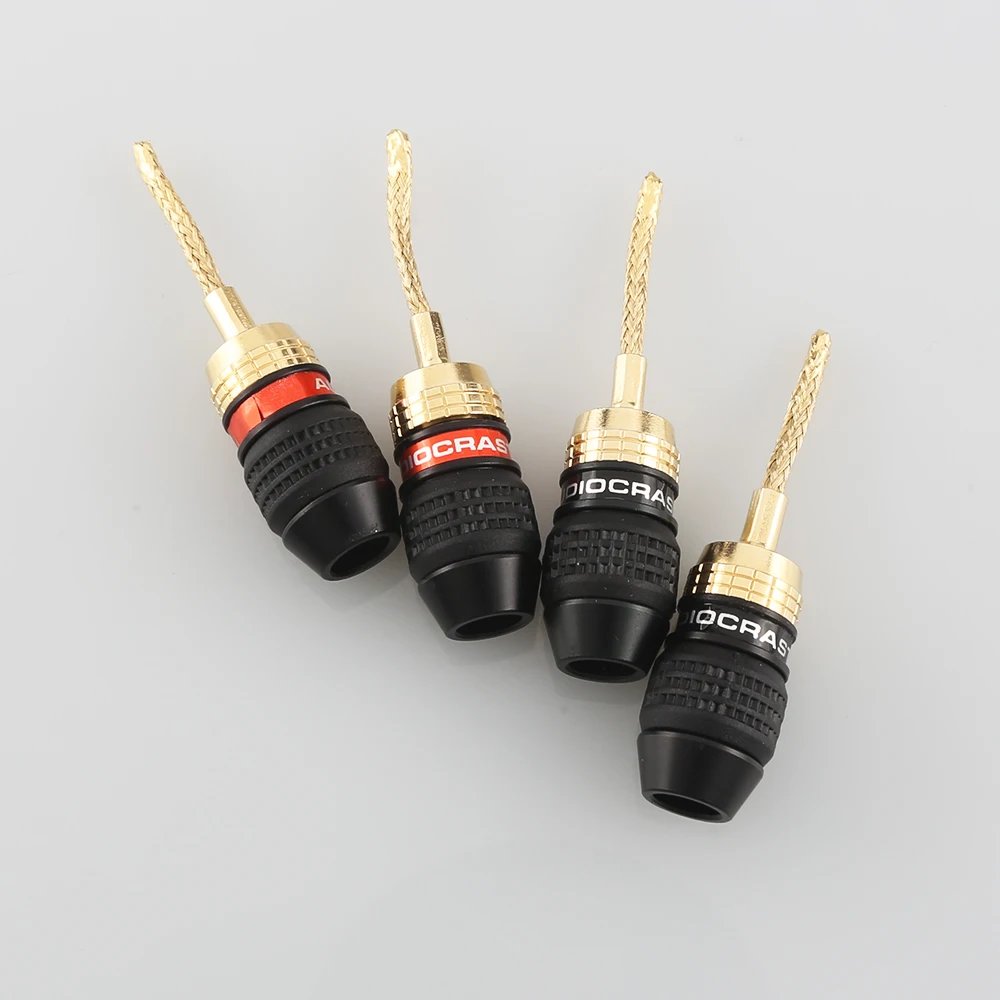 8XAudiocrast 스피커, 구리 와이어 편조 바나나 플러그 커넥터, HIFI 스피커 케이블 플러그, B836G, 2mm 핀