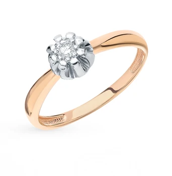 

Gold ring with diamonds sunlight sample 585 test