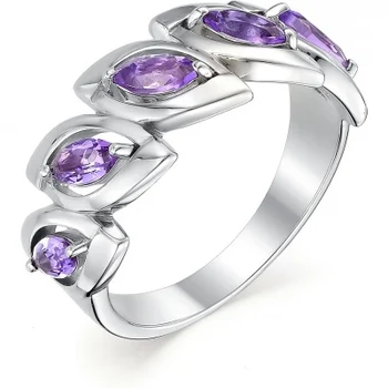 

Alcor ring with 5 amethyst from silver