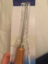 Vintage Stainless Steel Ice Pick Punch Kitchen Tool Wooden Handle Metal Cover