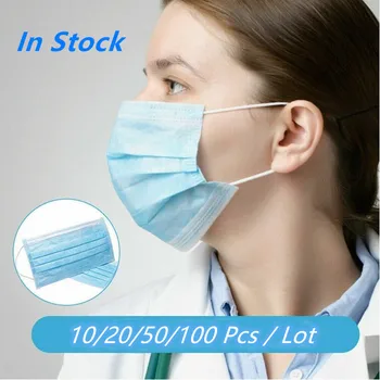 

Anti-Pollution 3 Laye Mask dust protection Masks Disposable Face Masks Elastic Ear Loop Disposable Dust Filter Safety Mask