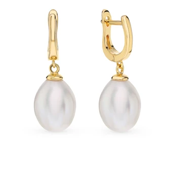 

Silver earrings with pearls cultured sunlight sample 925