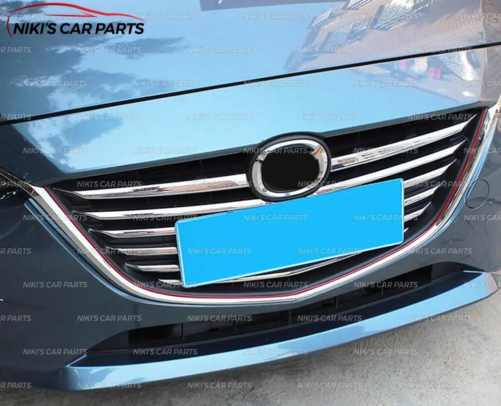 Хромированные накладки на решетку радиатора для Mazda 3- ABS пластик хром 1 комплект/12 шт. литье украшение автомобиля Стайлинг