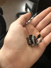 Nuevo Retro Punk personalidad exagerada serpiente anillo ajustable con apertura de la joyería