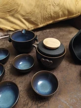 Juego de té chino de alta calidad, juego de té de viaje, té de Kung Fu, taza de té portátil de cerámica, tazas de té Gaiwan de Ceremonia de té