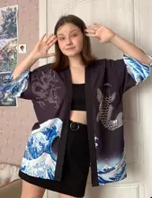 Kimono Cardigan Blouses Outfit Yukata Womens Tops Kawaii Shirt Streetwear Harajuku Japanese