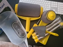 8 unid/set multifuncional DIY cuadro de pared de esquina decoración esquina Protección decorativa esquina cepillo herramienta mango hogar fácil de operar pinceles para pintar Kit