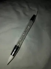 Pluma de escultura de silicona para manicura, herramienta de punto de manicura acrílica de doble punta de 2 formas para esculpir, pintura artesanal, purpurina, diamantes de imitación, 1 ud.