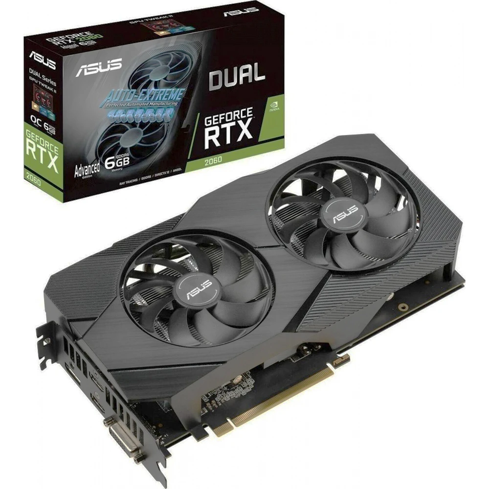Видеокарта ASUS Dual nVidia GeForce RTX 2060 1710MHz 6144MB 14000MHz 192 bit RTL [DUAL-RTX2060-6G-EVO] | Компьютеры и офис